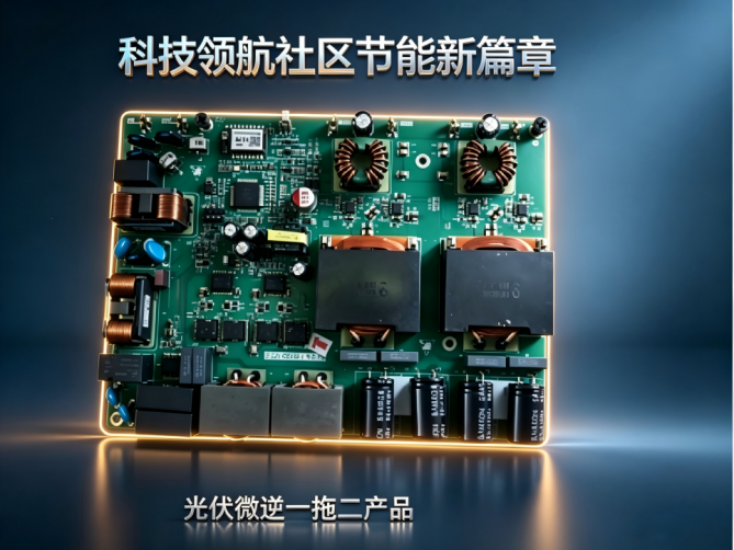 氮化镓（GaN）600W微逆内部控制系统一拖二
